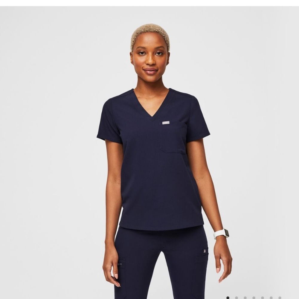 Figs Catarina Scrub Top Navy XS
